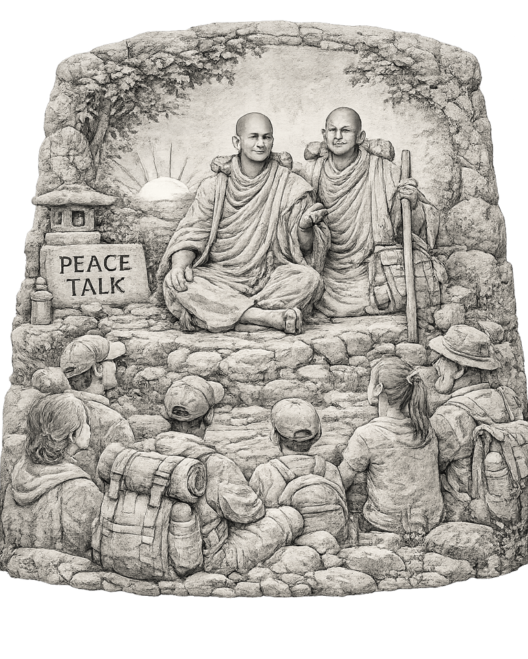 walkforpeace peace talk statue 3d