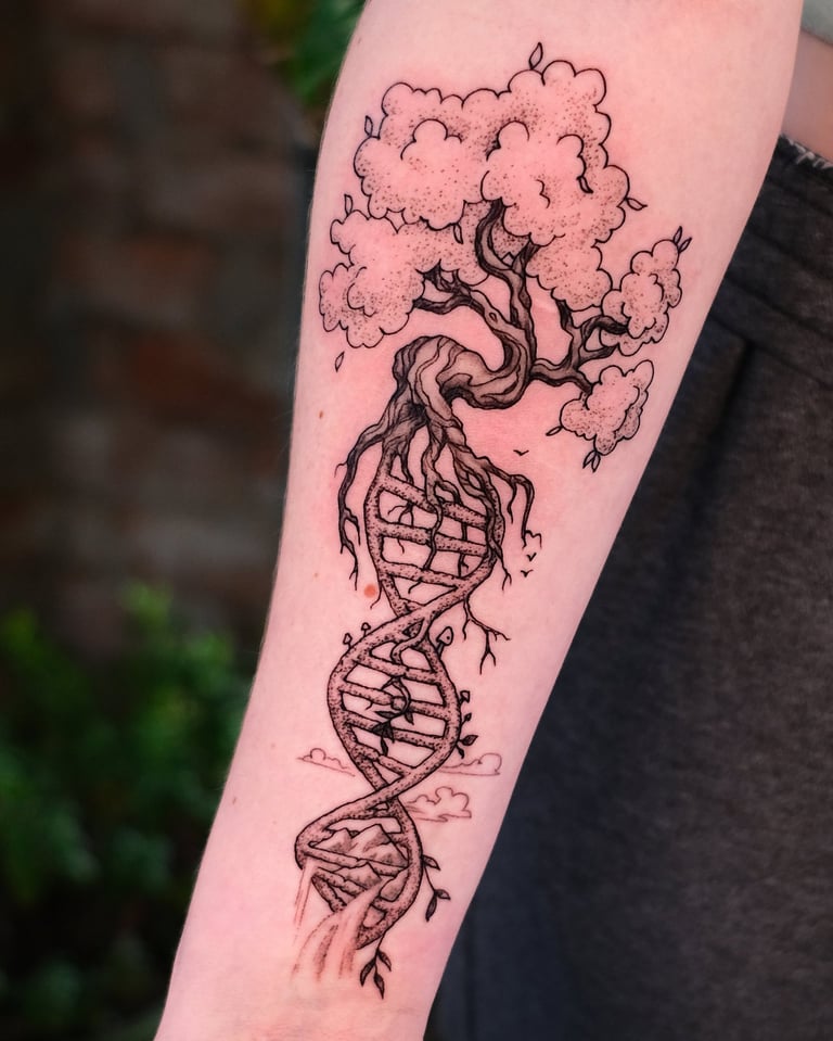 DNA tree tattoo