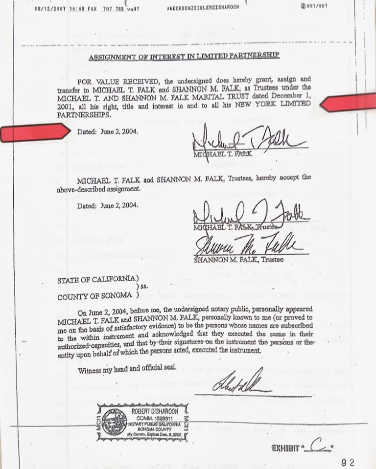 Michael and Shannon Falk 2004 marriage trust