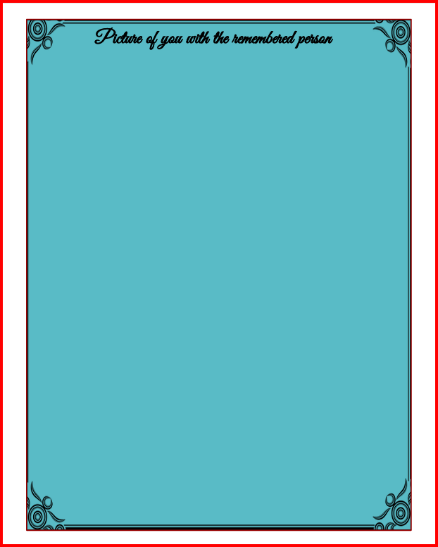 Journal page with space to put a picture in 