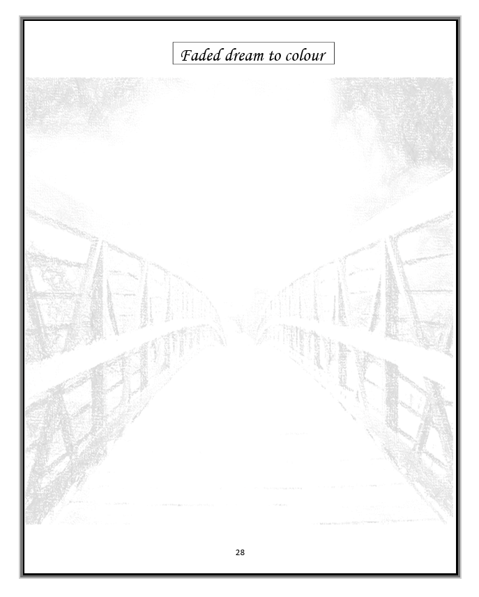 a doodling page of a bridge with a suggestion to colour/draw