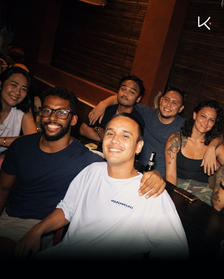 Kenji Ramen Bali vibrant evening atmosphere - izakaya dining with music and entertainment