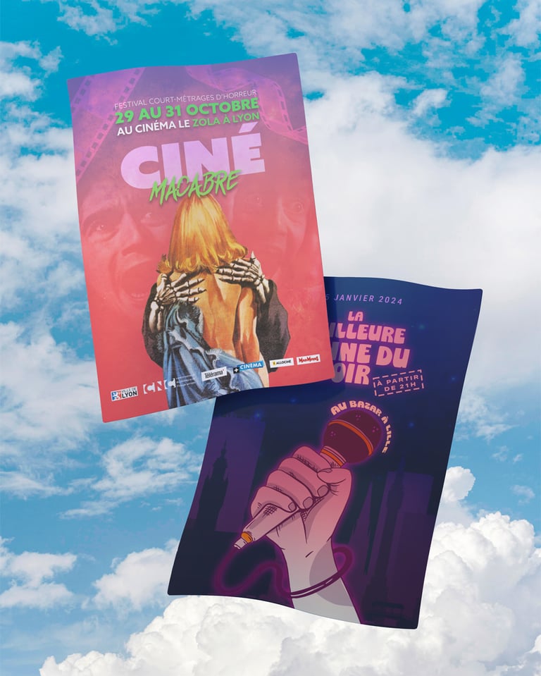 Affiche volant dans le ciel