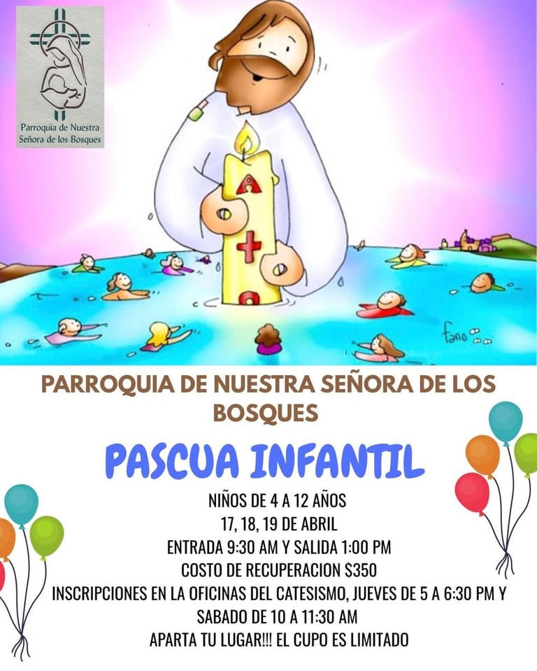 a cartoon jesus in a white robe and balloons