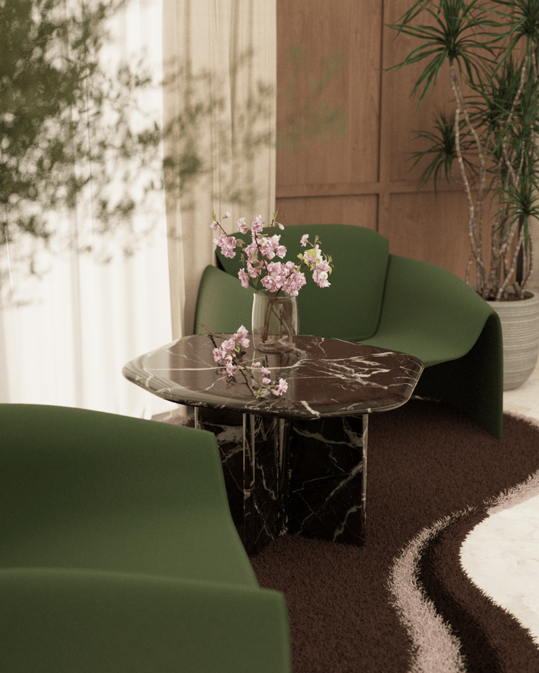 Luxury lounge seating with marble coffee table Dubai