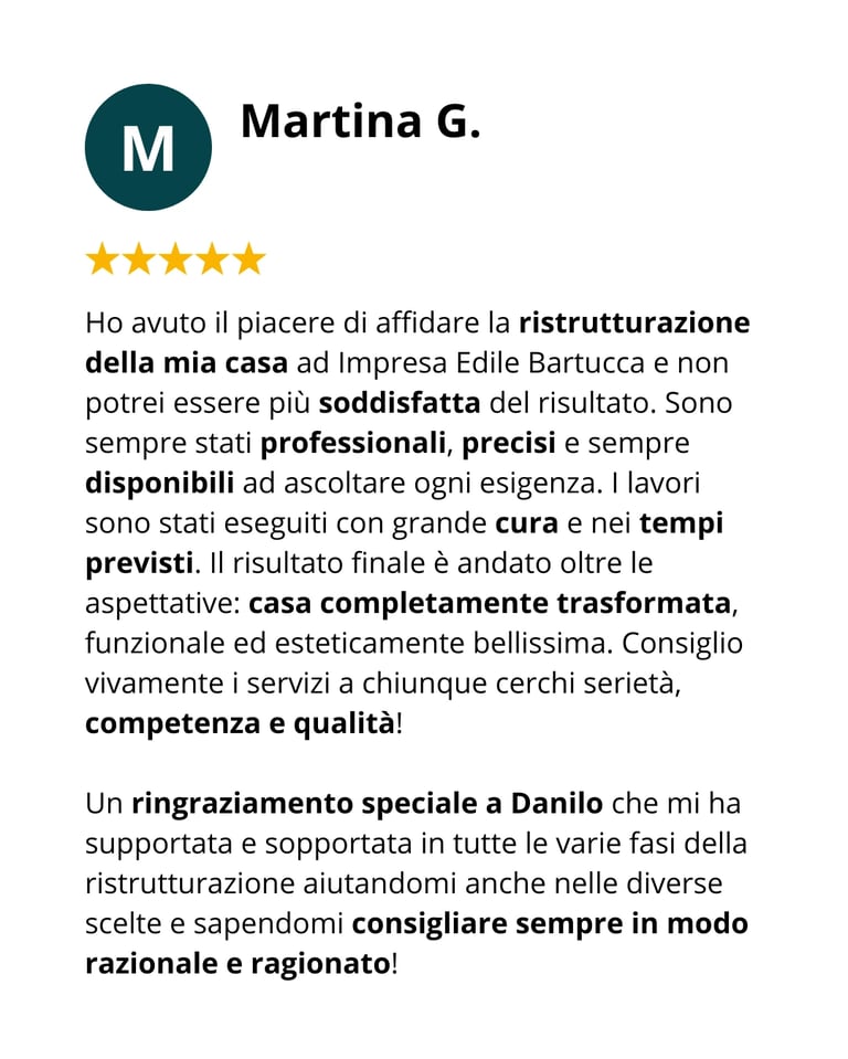 Recensione impresa edile bartucca