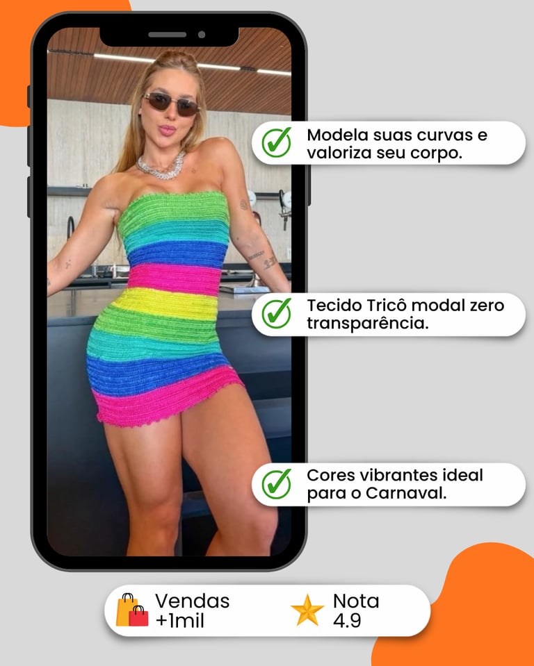 Vestido Virginia Listrado em Tricô Moda