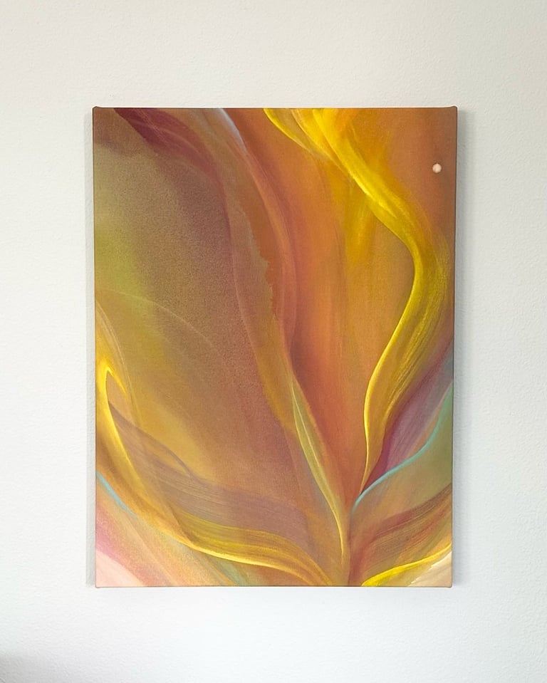 abstract painting by Anya Baboyedova inspired by natural landscapes