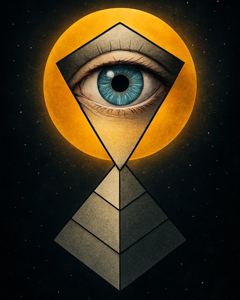 a pyramid shaped object with a pyramid shaped object in the middle