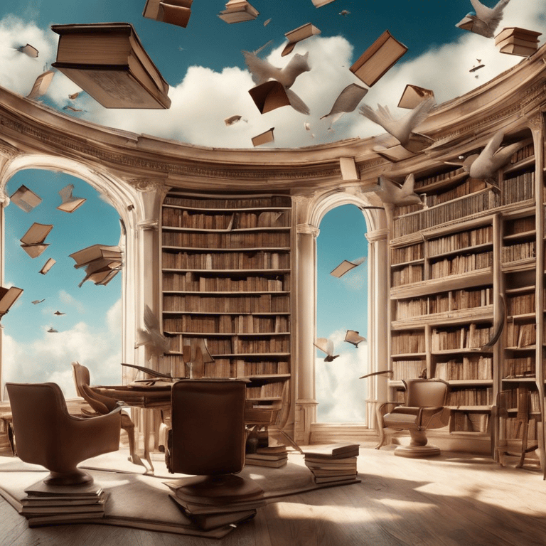 Flying Books in the library