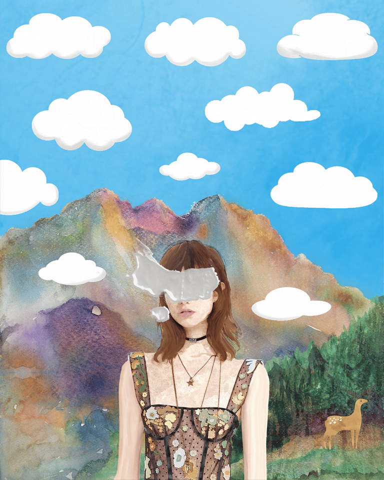 Benoît Daniel-Pham, artist, illustration, fashion, artwork, oil on canvas, Vogue, Dior 