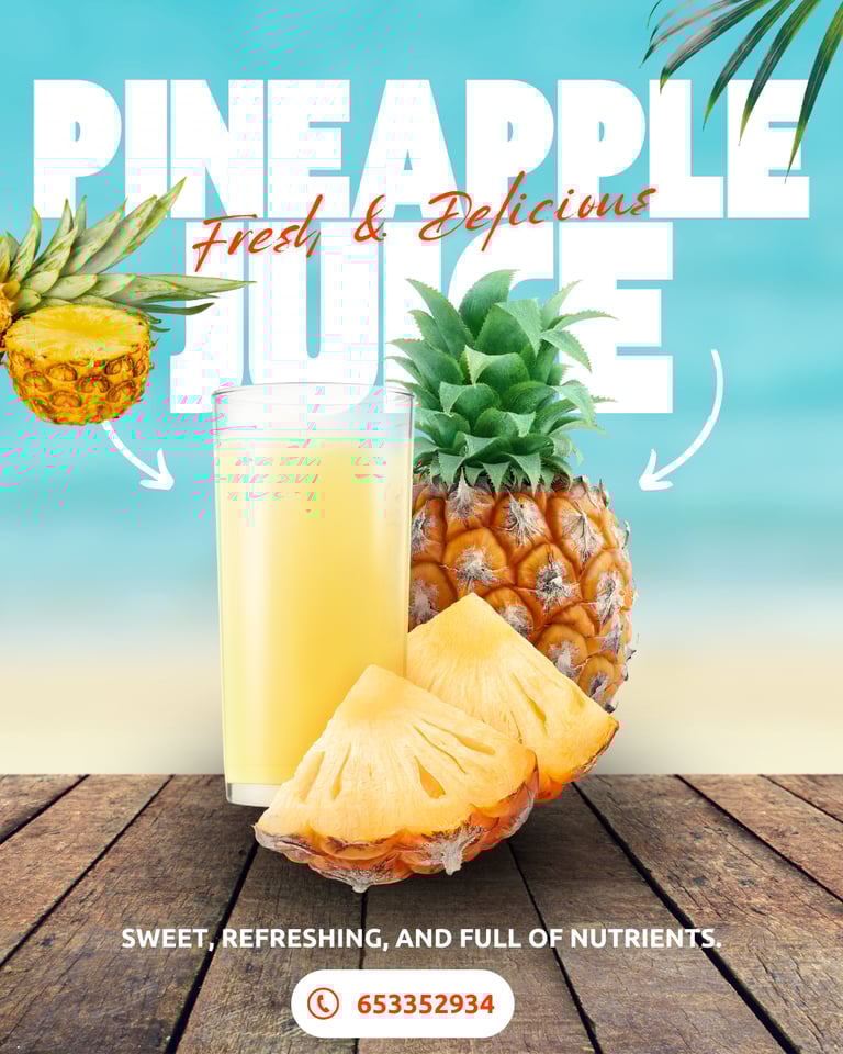 Pineapple juice advertisement banner
