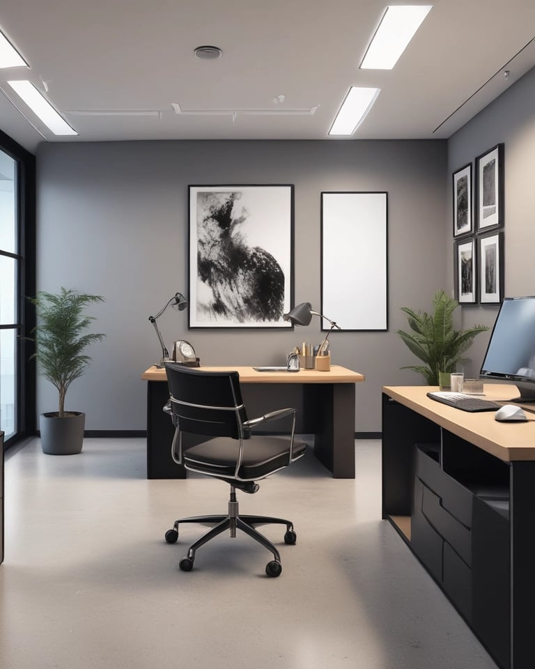 A friendly cleaner in eco-friendly gear wiping down a bright office desk in Fort Worth.