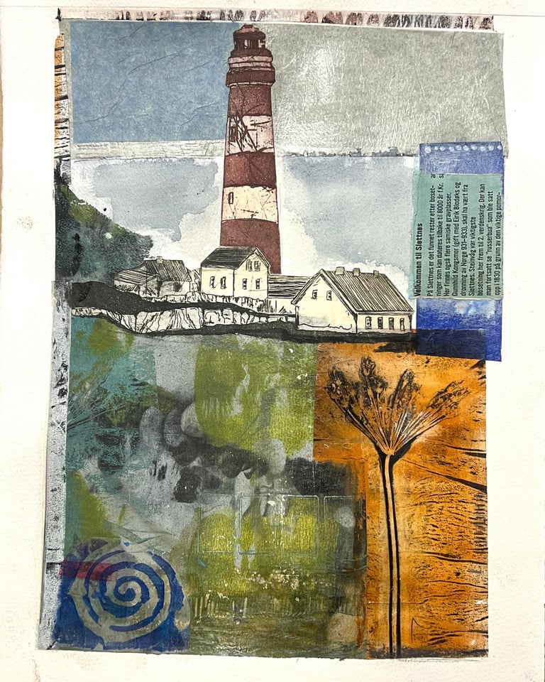 a lighthouse with a lighthouse tower in the background