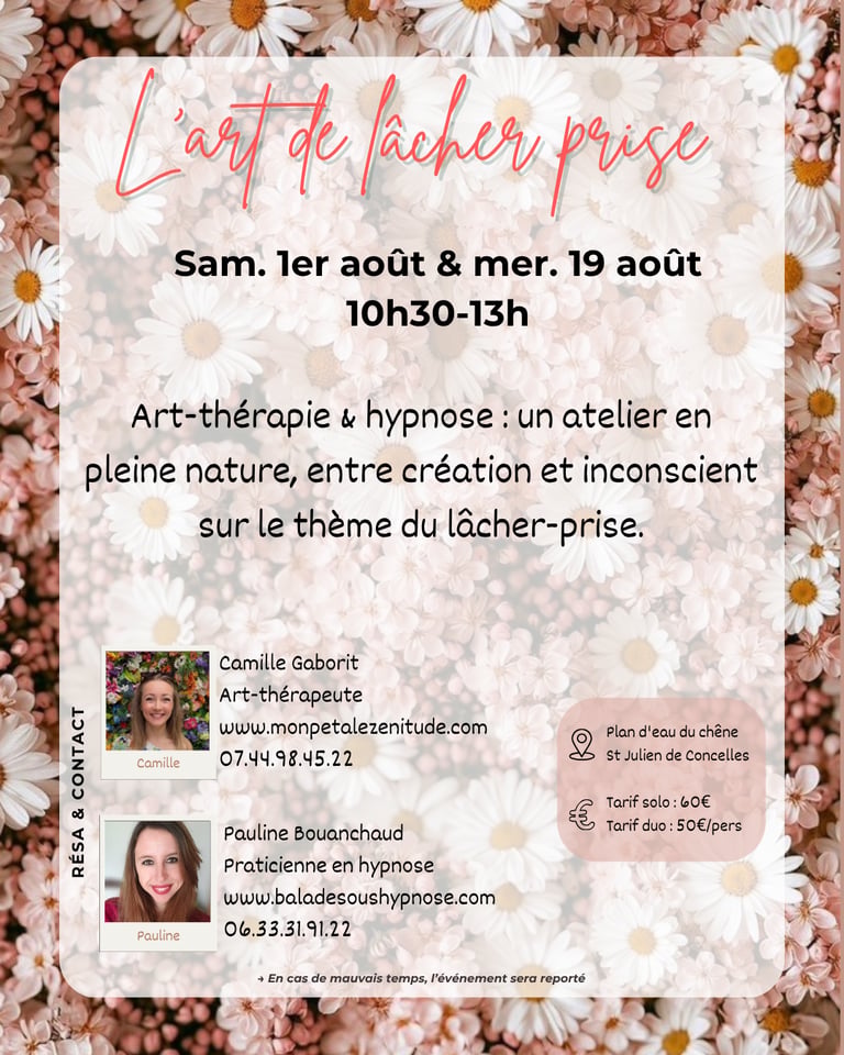 art thérapie et hypnose atelier st julien de concelles