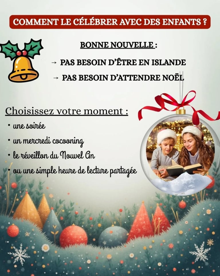 tradition Jólabókaflóð lecture enfants Noël