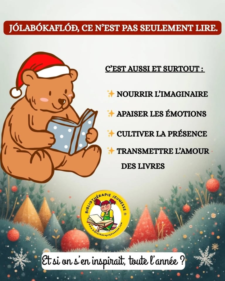 tradition Jólabókaflóð lecture enfants Noël