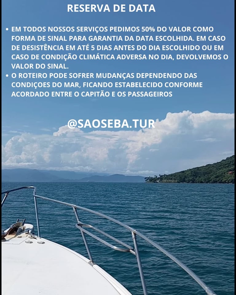 Reservas abertas durante todo o ano!