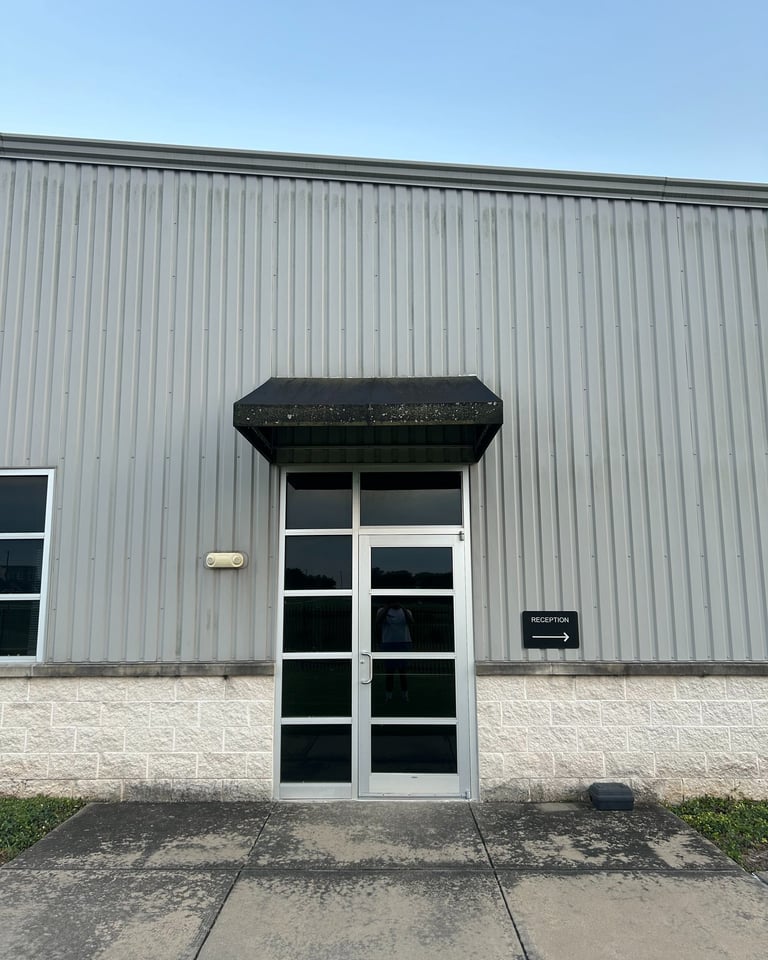 Dirty Building Entryway before pressure washing