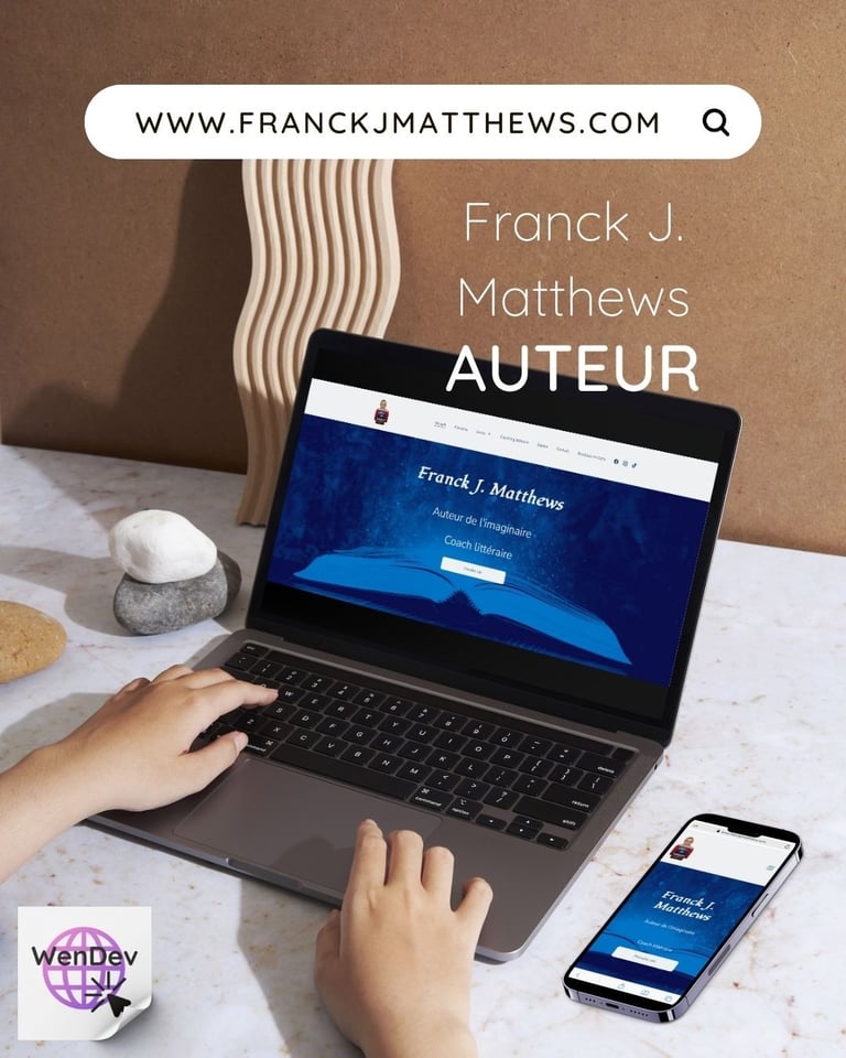 Site web de Franck J. Matthews, réalisé par WenDev.