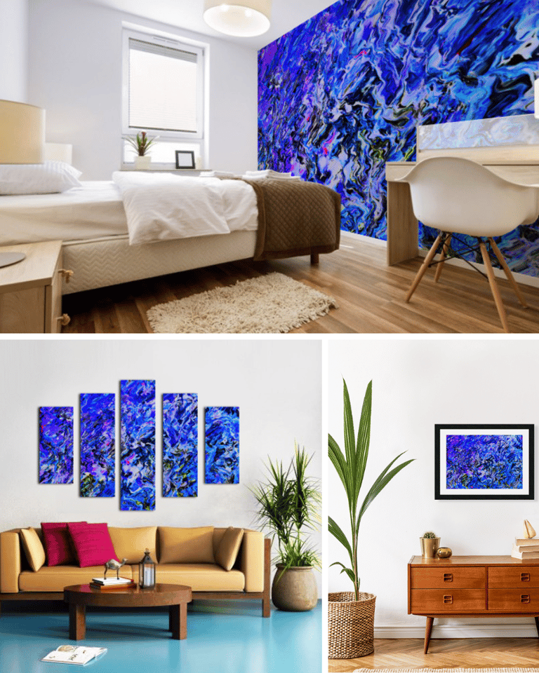 Abstract Canvas Print in bedrrom, livingroom and on a wall