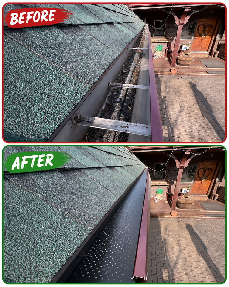 Premium black gutter guard installation by EverDrains