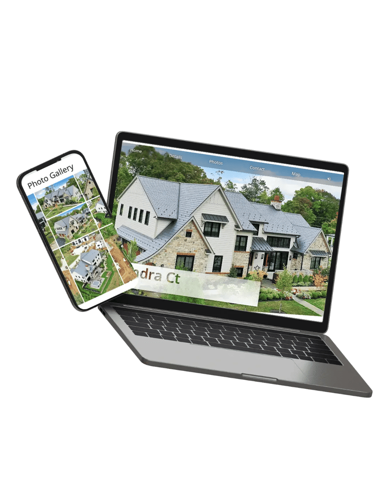 High-quality real estate listing photos displayed on a laptop screen for client viewing