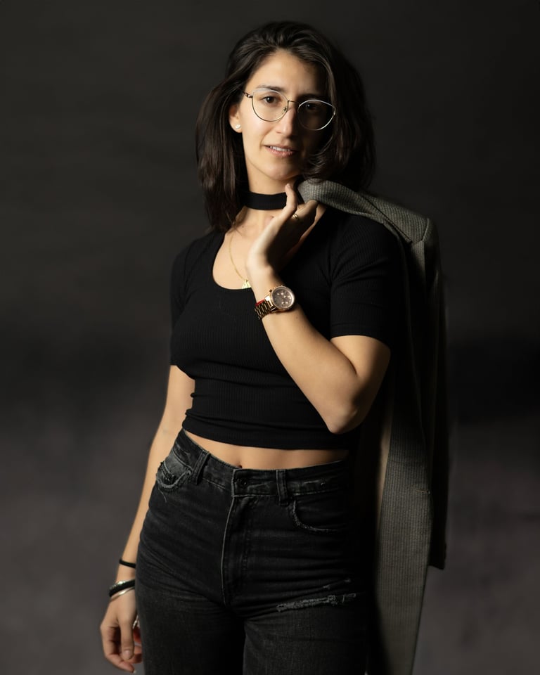 Fotografía de estudio con fondo negro