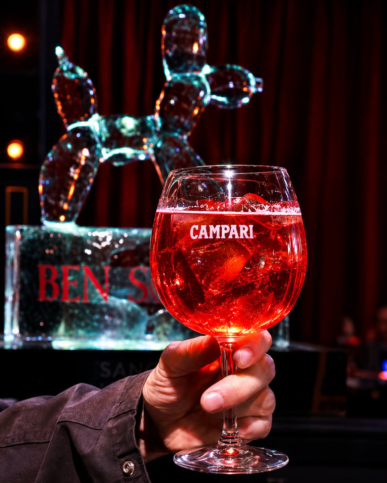 escultura de hielo para campari argentina y bensimon 
