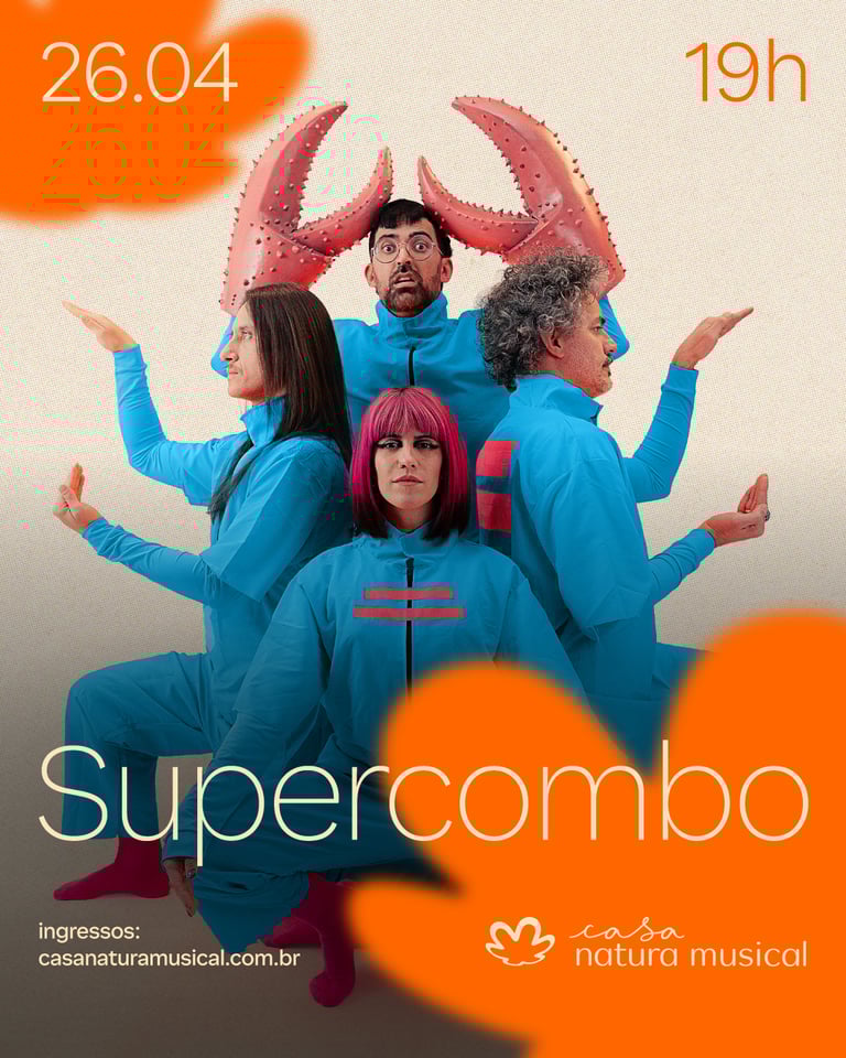 Supercombo lança a Parte 2 de "Caranguejo" com show na Casa Natura Musical