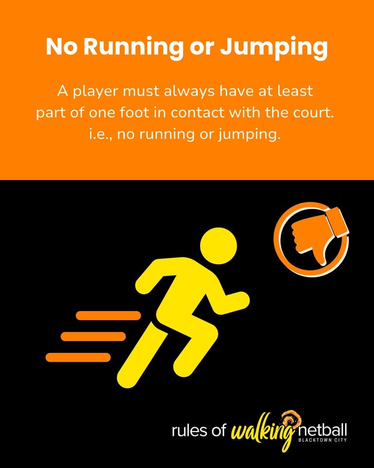 Rule: no running or jumping, vector image of person running and thumbs down icon