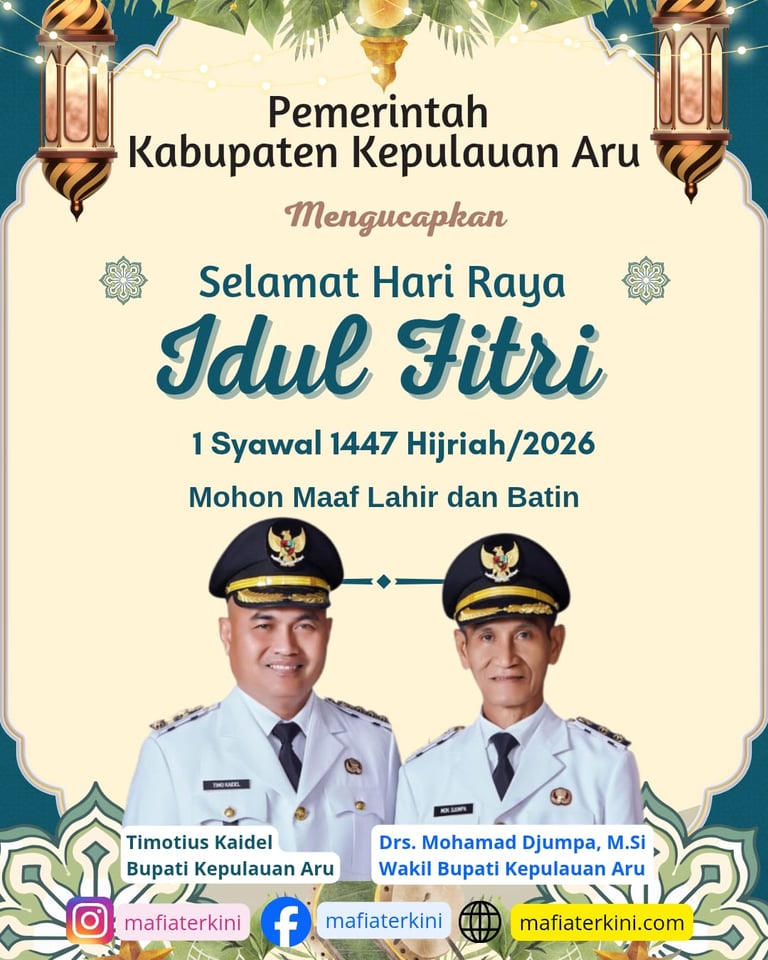 Pemerintah Kabupaten Kepulauan Aru Mengucapkan Selamat Hari Raya Idul Fitri