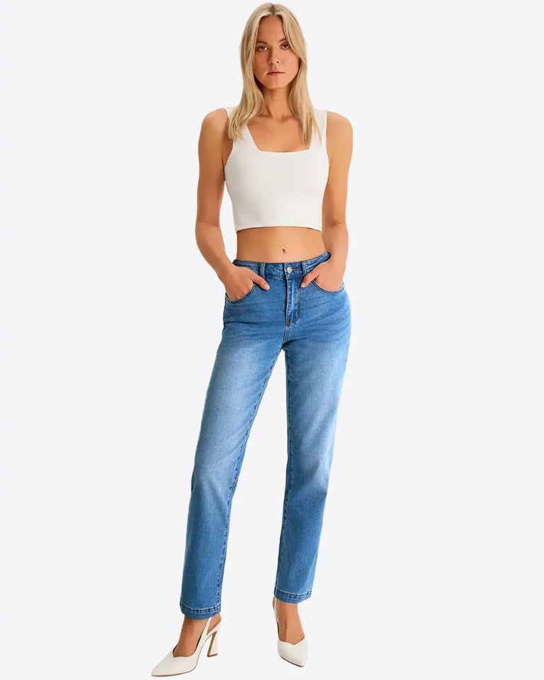 women's blue skinny jeans
