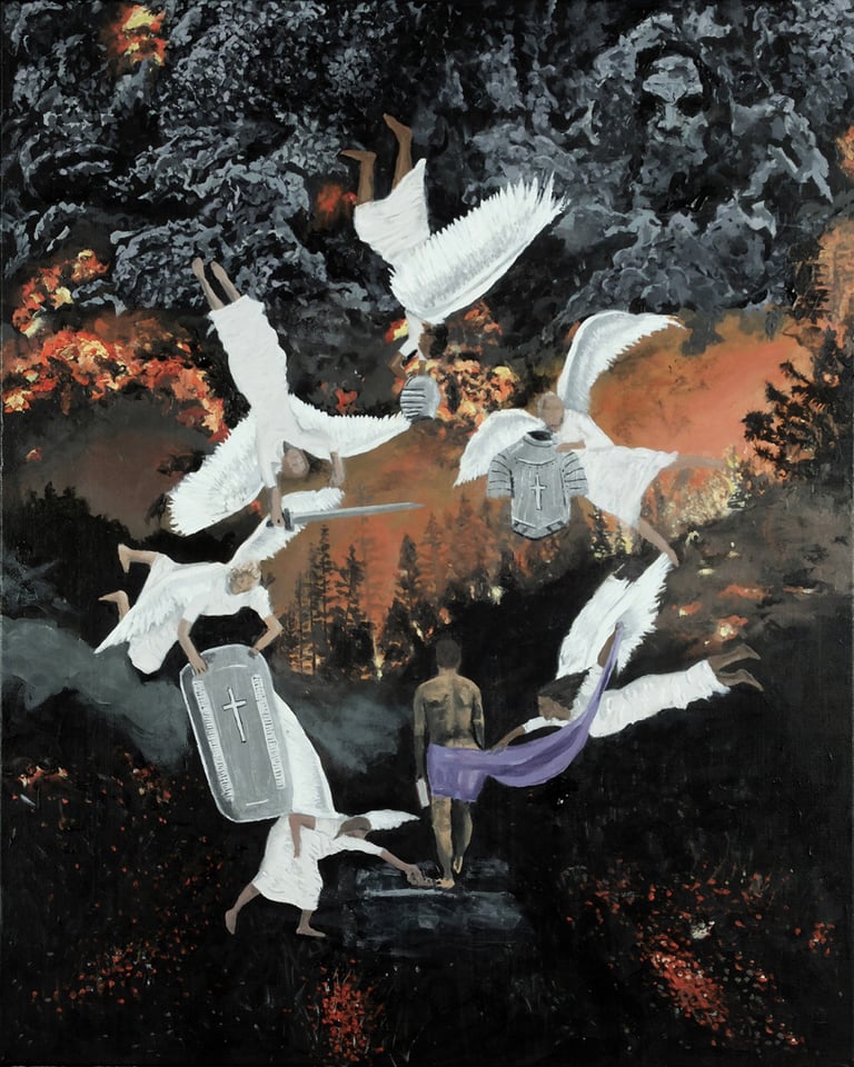 Bible verse wall art around the armor of God test.