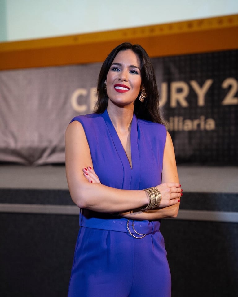 María Lázaro, periodista y comunicadora, en un evento corporativo
