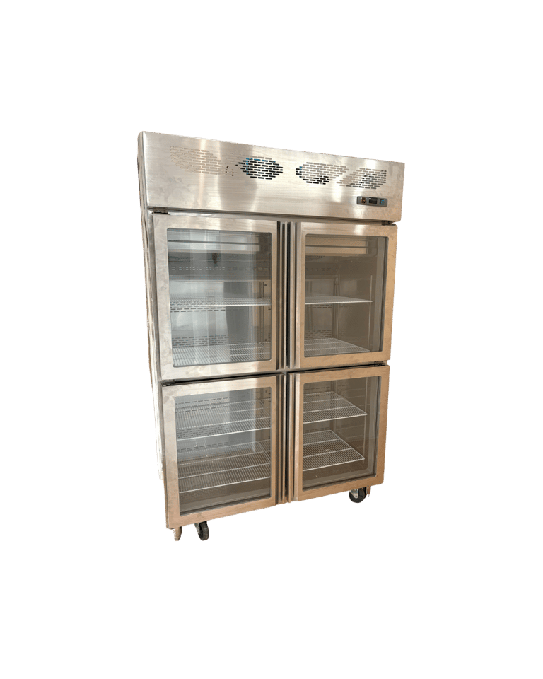 Upright Chiller 4 Doors Glass ตู้แช่เย็นกระจก 4 ประตู สแตนเลส