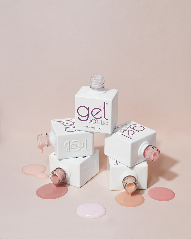 The Gel Bottle collectie met verschillende zachte kleuren nagellak