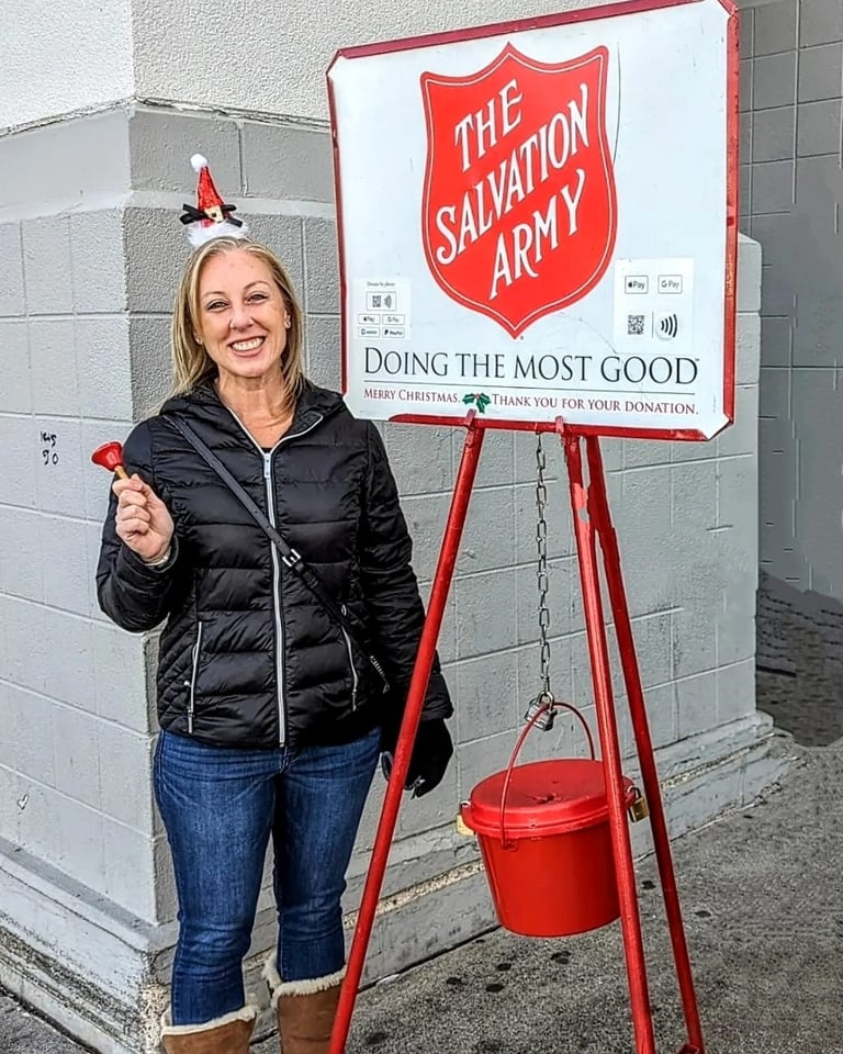 Rachel McQuillen volunteering at the Salvation Army collection