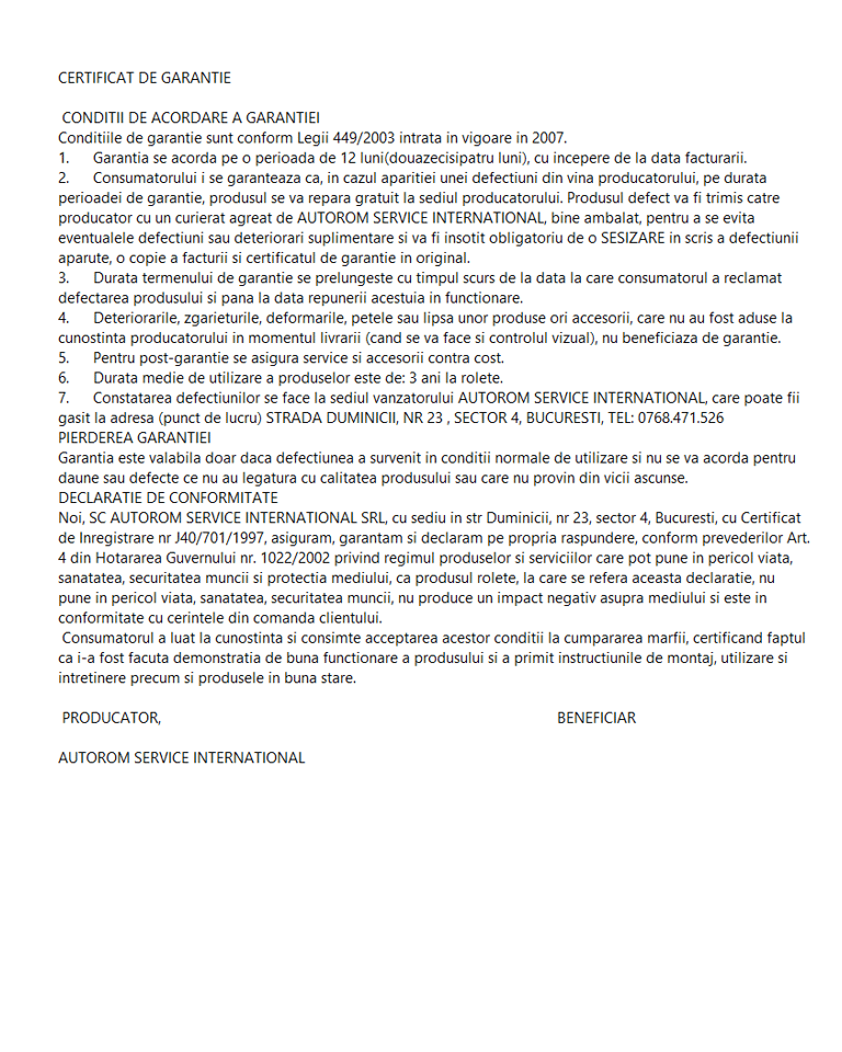 JALUZELE VERTICALE - ROLETE TEXTILE - PLASE CONTRA INSECTELOR - RULOURI EXTERIOARE - ASIROLL