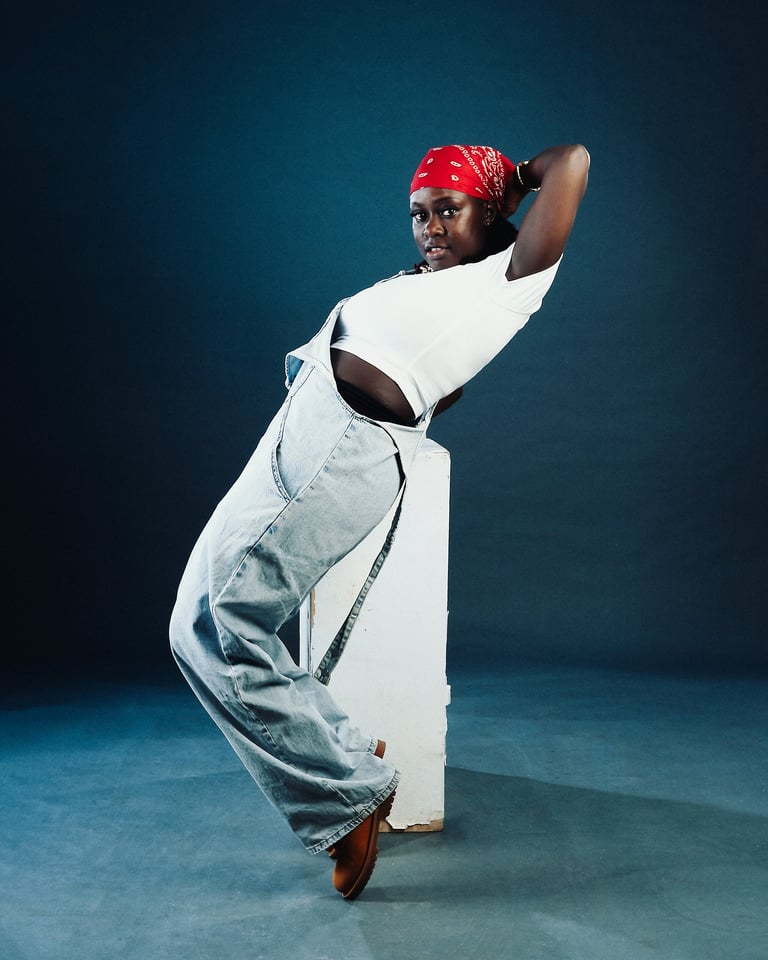 Rosa, Afrofusion beginner and kids dance classes teacher at TheOne Studios in Nairobi, posing