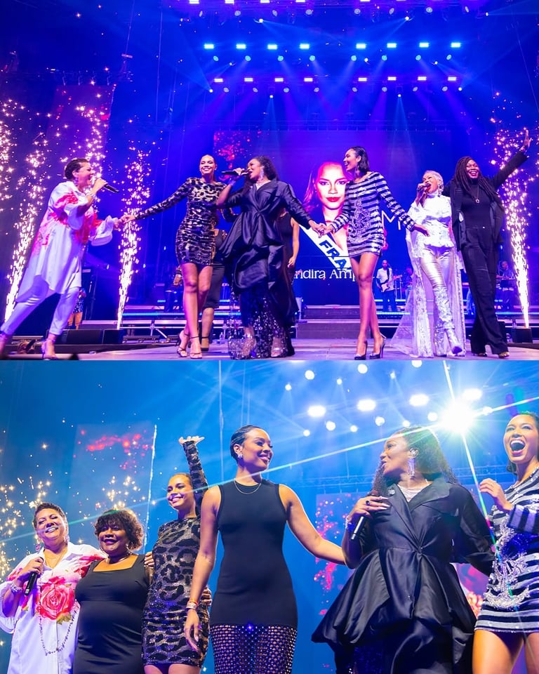 a group of people standing on a stage