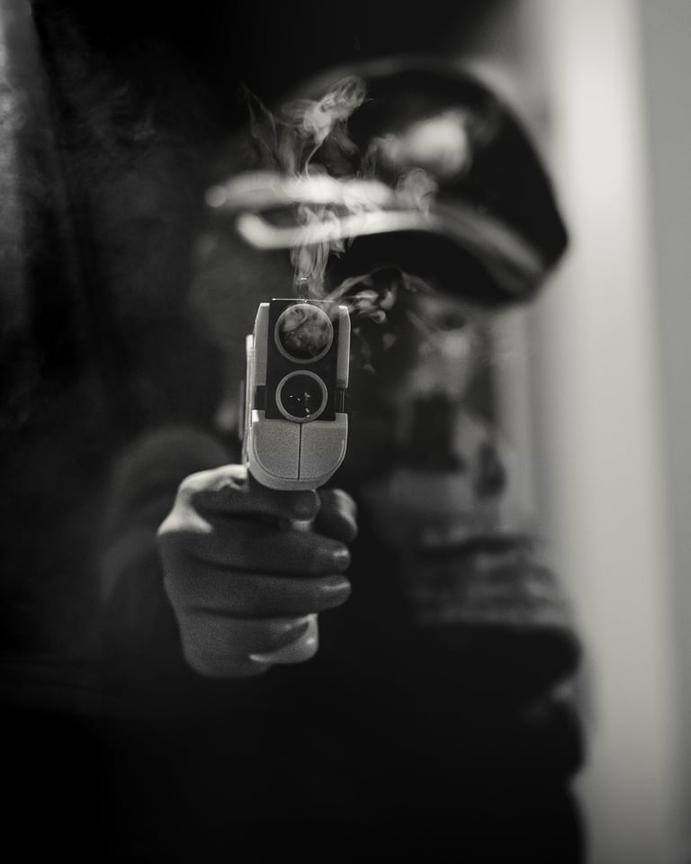 toy gun with smoke