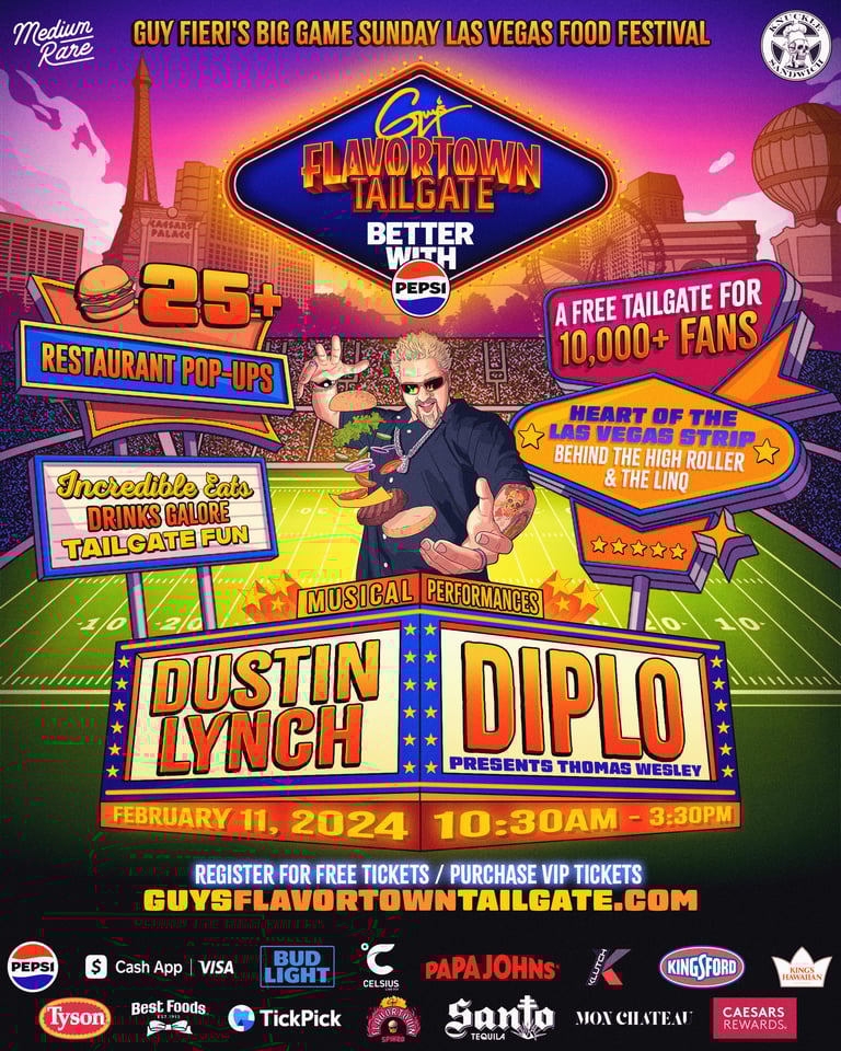 Diplo, Guy Fieri, Dustin Lynch, Super Bowl 2024