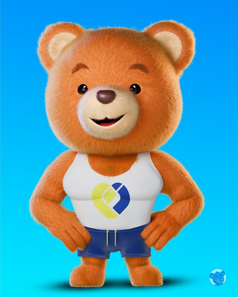 Mascote 3D ursinho 3D
