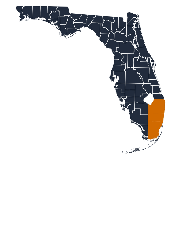 Advertising county map of Florida.