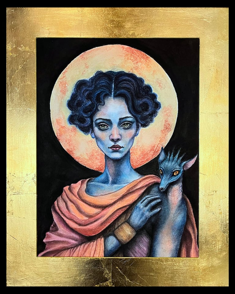 Original pastel drawing ‘Melinoë’ by manef