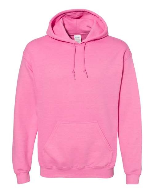 A plain blank pink Gildan hoodie used for custom and graphic apparel long sleeve