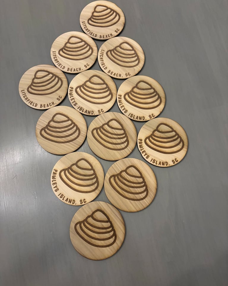 Pawleys Island shell coasters
