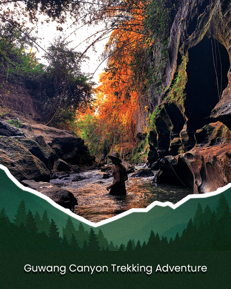 a man  canyoning in a river