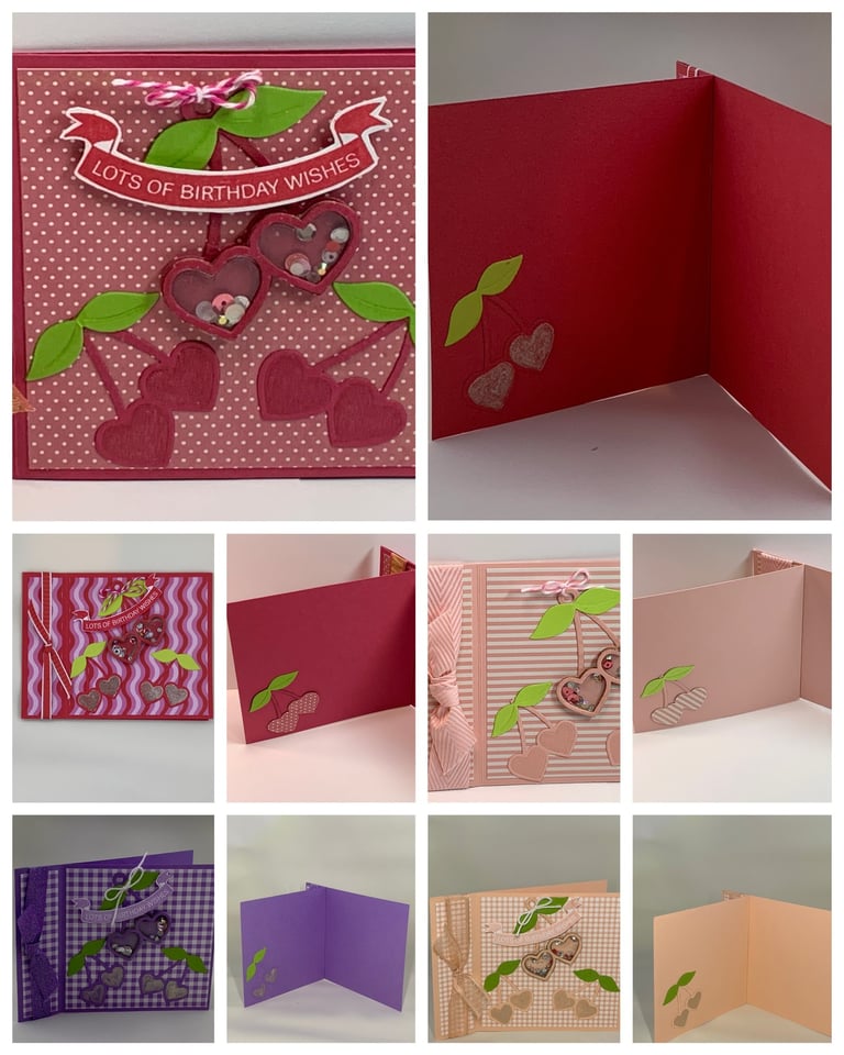 Cherry Heart Shaker Birthday Cards